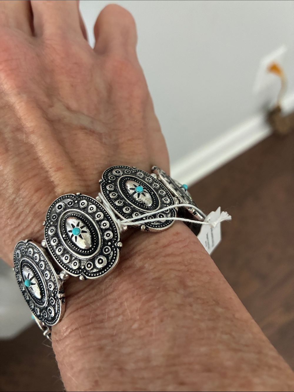 Park Lane ‘Reign’ Medallion Bracelet and Earrings with Turquoise Accents